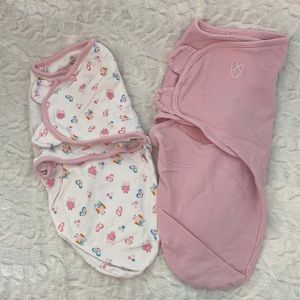 Baby girl swaddles